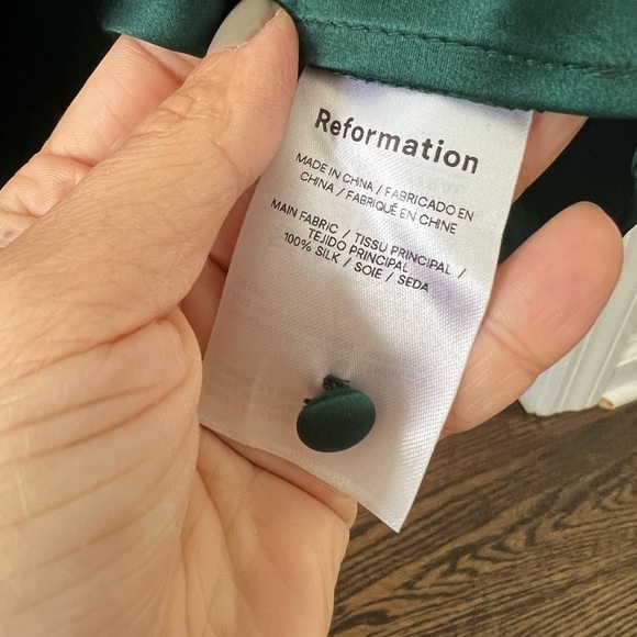 Reformation Poppies Silk Cutout Maxi Dress Forest Green NEW with tags - Picture 7 of 9